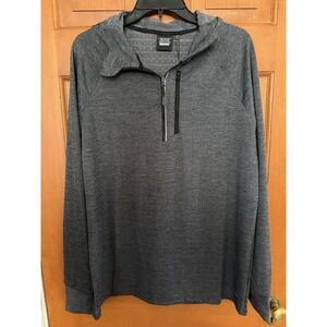 Men's Motion Charcoal Quarter Zip Long Sleeve Hoodie Size Medium NWT